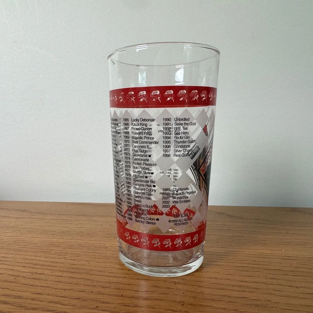 Kentucky Derby 129 Churchill Downs 2003 Mint‎ Julep Glass Winners List Red Rose